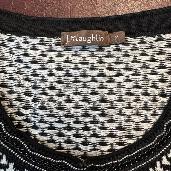 J. McLaughlin black & white cotton blend cardigan. Size M. Great condition! - Picture 4 of 6